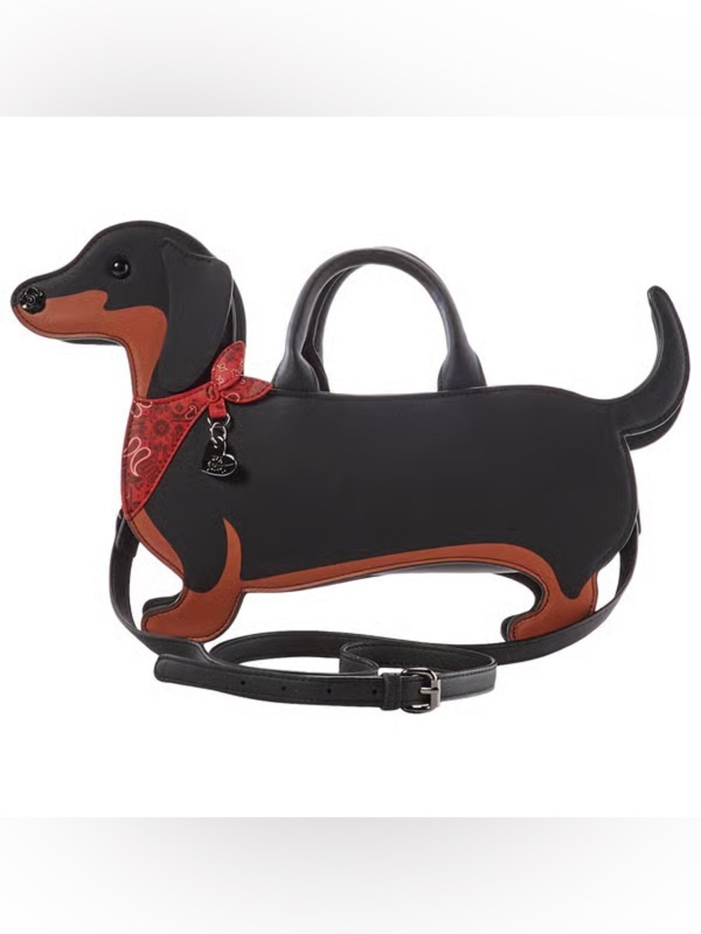 Betsey Johnson Dachshund Handbag With Red Bandana NEW